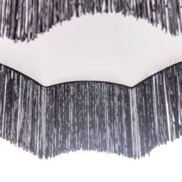 Happy Homewares Traditional Victorian Empire Soft Velvet Lamp Shade with Lengthy Tassels in Black - Size: 16 inches - thumbnail 4