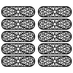 Berkfield Home Stair Treads 10 pcs 25x75 cm Rubber in Black - Size: Medium - thumbnail 3