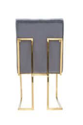 Life Interiors Set of 2 Siena Luxury Tufted Velvet Dining Chairs with Gold Frame in Grey - thumbnail 5