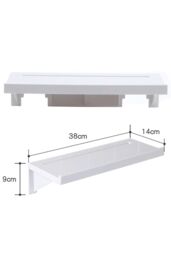 Living and Home Self-Adhesive Shelf Wall-mount Waterproof Shower Rack with Fixing Groove for Bathroom in White - thumbnail 5