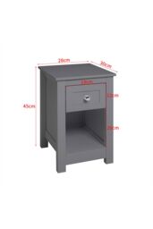 Living and Home One Drawer Small Side Table in Grey - thumbnail 9