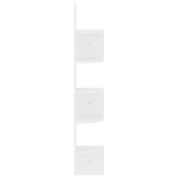 Berkfield Home Wall Corner Shelf High Gloss White 19x19x123 cm Engineered Wood - Size: 19 x 19 x 123 cm - thumbnail 4