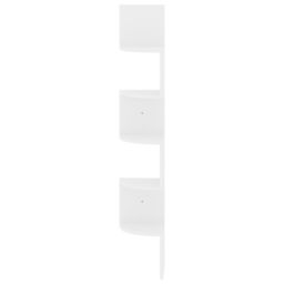Berkfield Home Wall Corner Shelf High Gloss White 19x19x123 cm Engineered Wood - Size: 19 x 19 x 123 cm - thumbnail 5