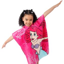 Disney Women's The Little Mermaid Towel Poncho in Pink - thumbnail 3
