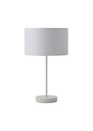 ValueLights Charlie White Metal Single Stem Table Lamp with Fabric Drum Lamp Shade - thumbnail 7