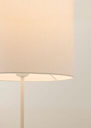 ValueLights Charlie White Metal Single Stem Table Lamp with Fabric Drum Lamp Shade - thumbnail 4