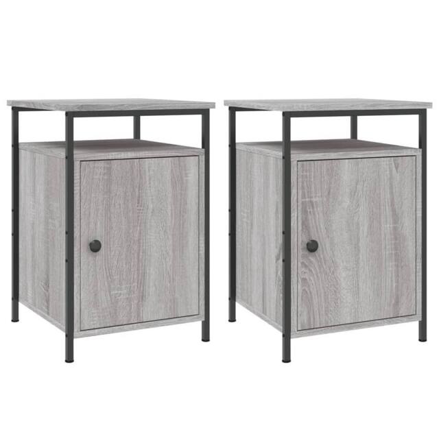 Berkfield Home Bedside Cabinets 2 pcs Grey Sonoma 40x42x60 cm Engineered Wood - Size: 40 x 42 x 60 cm - image 1