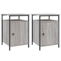 Berkfield Home Bedside Cabinets 2 pcs Grey Sonoma 40x42x60 cm Engineered Wood - Size: 40 x 42 x 60 cm - thumbnail 1
