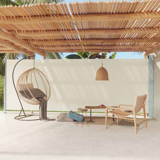 Berkfield Home Patio Retractable Side Awning 200x600 cm Cream in Beige - image 1