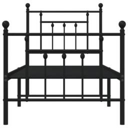 Berkfield Home Metal Bed Frame with Headboard & Footboard Black 75x190 cm Small Single - thumbnail 6