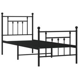 Berkfield Home Metal Bed Frame with Headboard & Footboard Black 75x190 cm Small Single - thumbnail 5