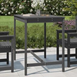 Berkfield Home Garden Table Grey 121x82.5x110 cm Solid Wood Pine