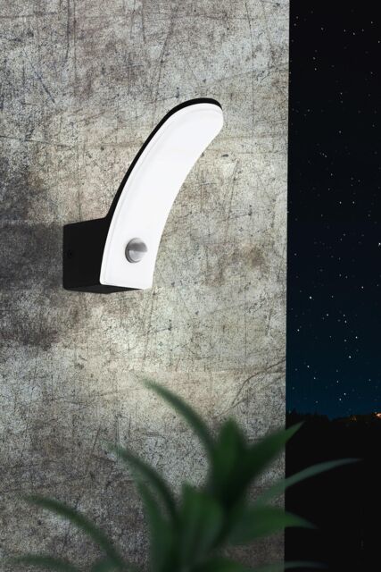Eglo Fiumicino LED Aluminium & Plastic Outdoor Wall Light With Sensor in Black - image 1