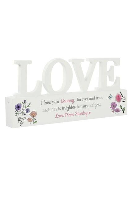 Personalised Memento Company Women's Personalised Wild Flowers Love Ornament in White - image 1