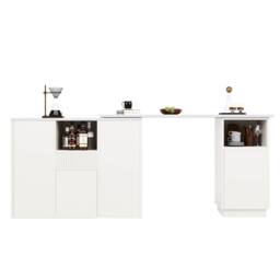 BTM 360° Swivel Bar Table with Marble Top in White - thumbnail 7