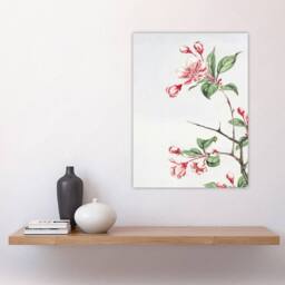 "Artery8 Kaido Crabapple Flower Bloom Retro Japan Wall Art Print Morikaga in Pink - Size: W18"" x H24""" - thumbnail 4
