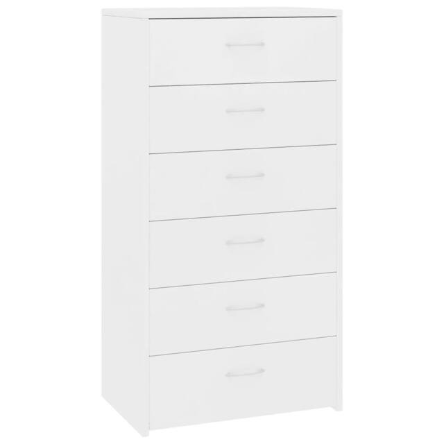 Berkfield Home Sideboard with 6 Drawers White 50x34x96 cm Engineered Wood - Size: 50 x 34 x 96 cm - image 1