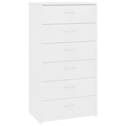 Berkfield Home Sideboard with 6 Drawers White 50x34x96 cm Engineered Wood - Size: 50 x 34 x 96 cm - thumbnail 1