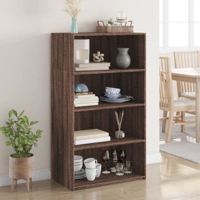 Berkfield Home Highboard Brown Oak 70x41x124 cm Engineered Wood - Size: 70 x 41 x 124 cm - image 1