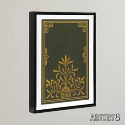 "Artery8 Antique Art Deco Botanical Pattern Audsley Framed Canvas Wall Art in Green - Size: W24"" x H32""" - thumbnail 2