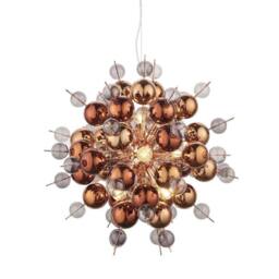 Netlighting 'PAVIA' Stylish Dimmable Indoor Modern 9 Light Glass Ceiling Pendant in Copper - thumbnail 1