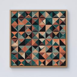 Warren Reed - Designer Geometric Print Pattern Framed Canvas in Light Brown - Size: w40 inch x h40 inch - thumbnail 1