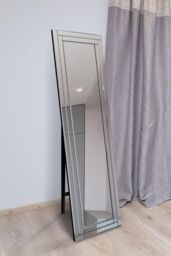 MirrorOutlet Luxford All Glass Bevel Free Standing Cheval Dress Mirror 150 x 40CM in Silver - Size: 1 Pack - thumbnail 2