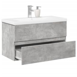 Berkfield Home 2 Piece Bathroom Furniture Set Concrete Grey Engineered Wood - thumbnail 1