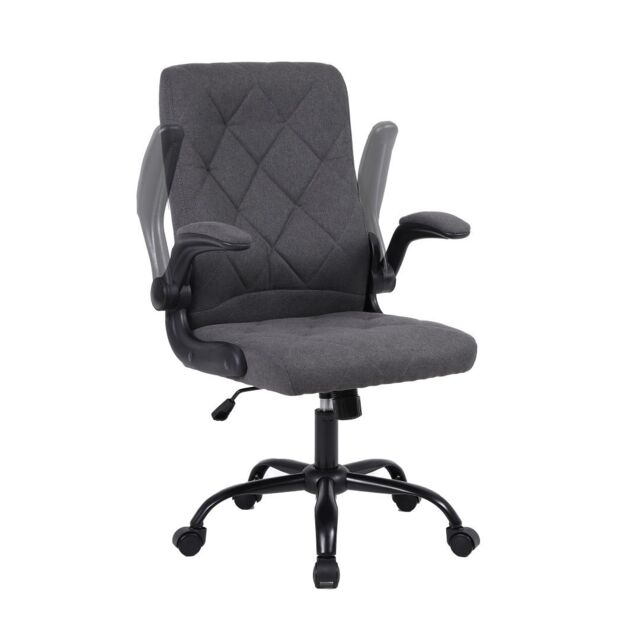 FURNITURE ONE Ergonomic Computer Desk Chair with Flip-Up Armrest, 90-105 Degrees Reclining & 360 Swivel in Grey - Size: 1 Pack - image 1