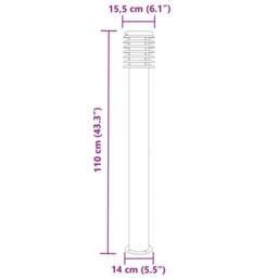 Berkfield Home Outdoor Floor Lamp Silver 110cm Stainless Steel - thumbnail 7