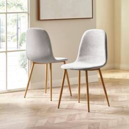 Cheshire Alverton Premium Beige Chenille Upholstered Dining Chairs - Set of 4 - thumbnail 5