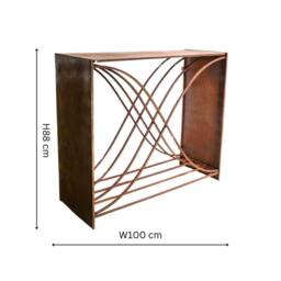 Lemon Pavilion Furniture and Decor Outdoor X shape Log Storage - L38 x W100 x H88 cm - Rust in Brown - thumbnail 5