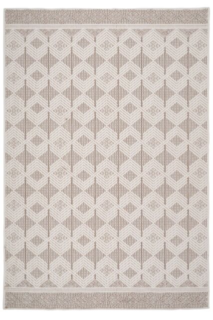 Kukoon Neutral Beige Tribal Looped Pile Living Area Rug in Taupe - Size: 120 cm x 170 cm - image 1
