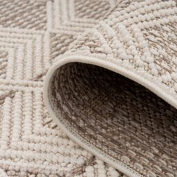 Kukoon Neutral Beige Tribal Looped Pile Living Area Rug in Taupe - Size: 120 cm x 170 cm - thumbnail 6