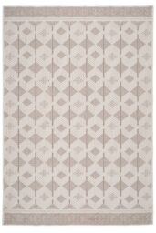 Kukoon Neutral Beige Tribal Looped Pile Living Area Rug in Taupe - Size: 120 cm x 170 cm - thumbnail 1