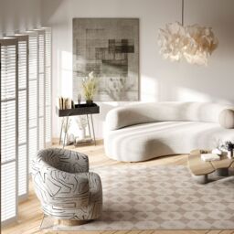 Kukoon Neutral Beige Tribal Looped Pile Living Area Rug in Taupe - Size: 120 cm x 170 cm - thumbnail 2