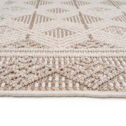 Kukoon Neutral Beige Tribal Looped Pile Living Area Rug in Taupe - Size: 120 cm x 170 cm - thumbnail 4