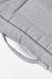 Homescapes Rajput Ribbed Cotton Floor Cushion in Light Grey - Size: 40 cm x 40 cm - thumbnail 4