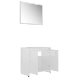 Berkfield Home Bathroom Furniture Set High Gloss White Engineered Wood - thumbnail 5