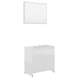 Berkfield Home Bathroom Furniture Set High Gloss White Engineered Wood - thumbnail 2