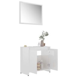 Berkfield Home Bathroom Furniture Set High Gloss White Engineered Wood - thumbnail 3
