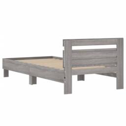 Berkfield Home Bed Frame without Mattress with LED Lights Grey Sonoma 100x200 cm - thumbnail 9