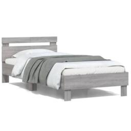 Berkfield Home Bed Frame without Mattress with LED Lights Grey Sonoma 100x200 cm - thumbnail 2