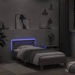 Berkfield Home Bed Frame without Mattress with LED Lights Grey Sonoma 100x200 cm - thumbnail 4