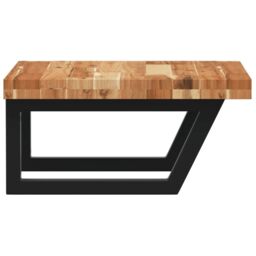 Berkfield Home Basin Shelf Wall Mounted Steel & Solid Wood Acacia in Brown - thumbnail 5