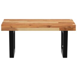 Berkfield Home Basin Shelf Wall Mounted Steel & Solid Wood Acacia in Brown - thumbnail 4