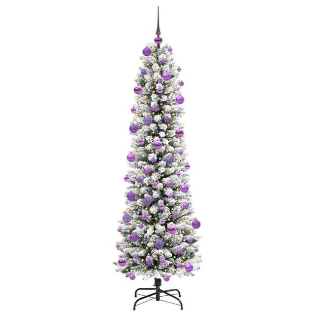 Berkfield Home Stunning Artificial Christmas Tree with 300 LEDs Green & white - image 1