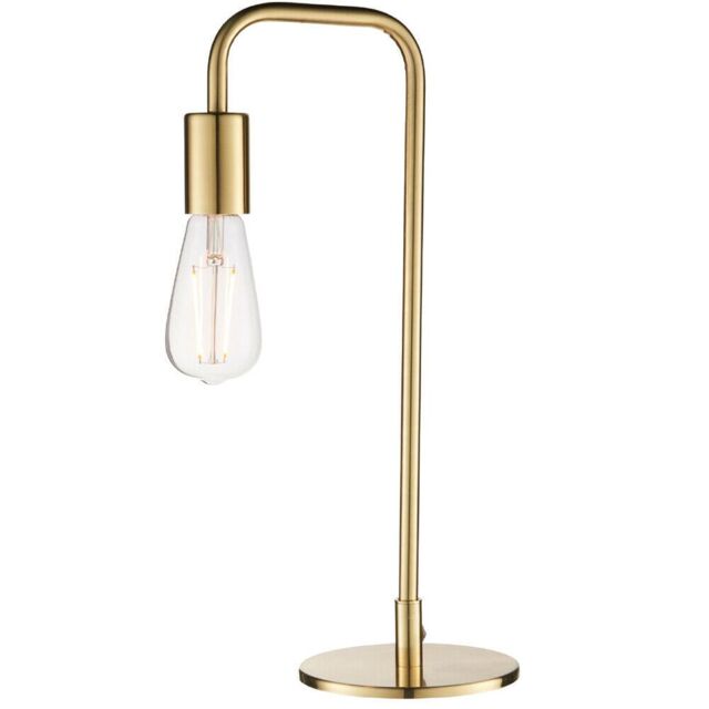 Loops Modern Hangman Table Lamp Brass Industrial Metal Arm Bedside Desk Light Base in Metallics - image 1