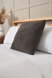 BHS Teddy Bear Fleece Cushion in Grey - Size: Small - thumbnail 1