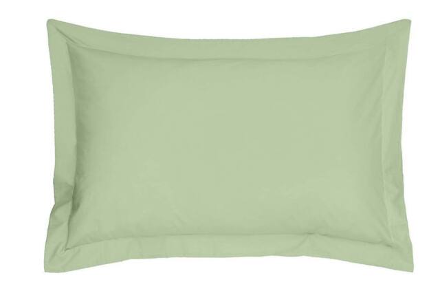 Smart Living Polycotton Oxford Percale Pillowcase Pair Non Iron in Green - Size: Standard Pillow Case